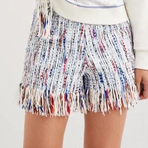 NWT Desigual tweed tailored shorts fringe
